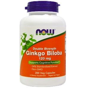 Ginkgo Biloba 120 mg (200 vcaps) NOW Foods